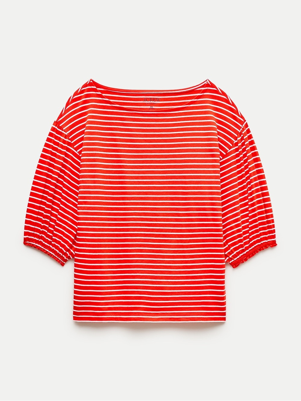 nwt j.crew vintage blouson jersey stripe t-shirt in stripe S flame ivory $60